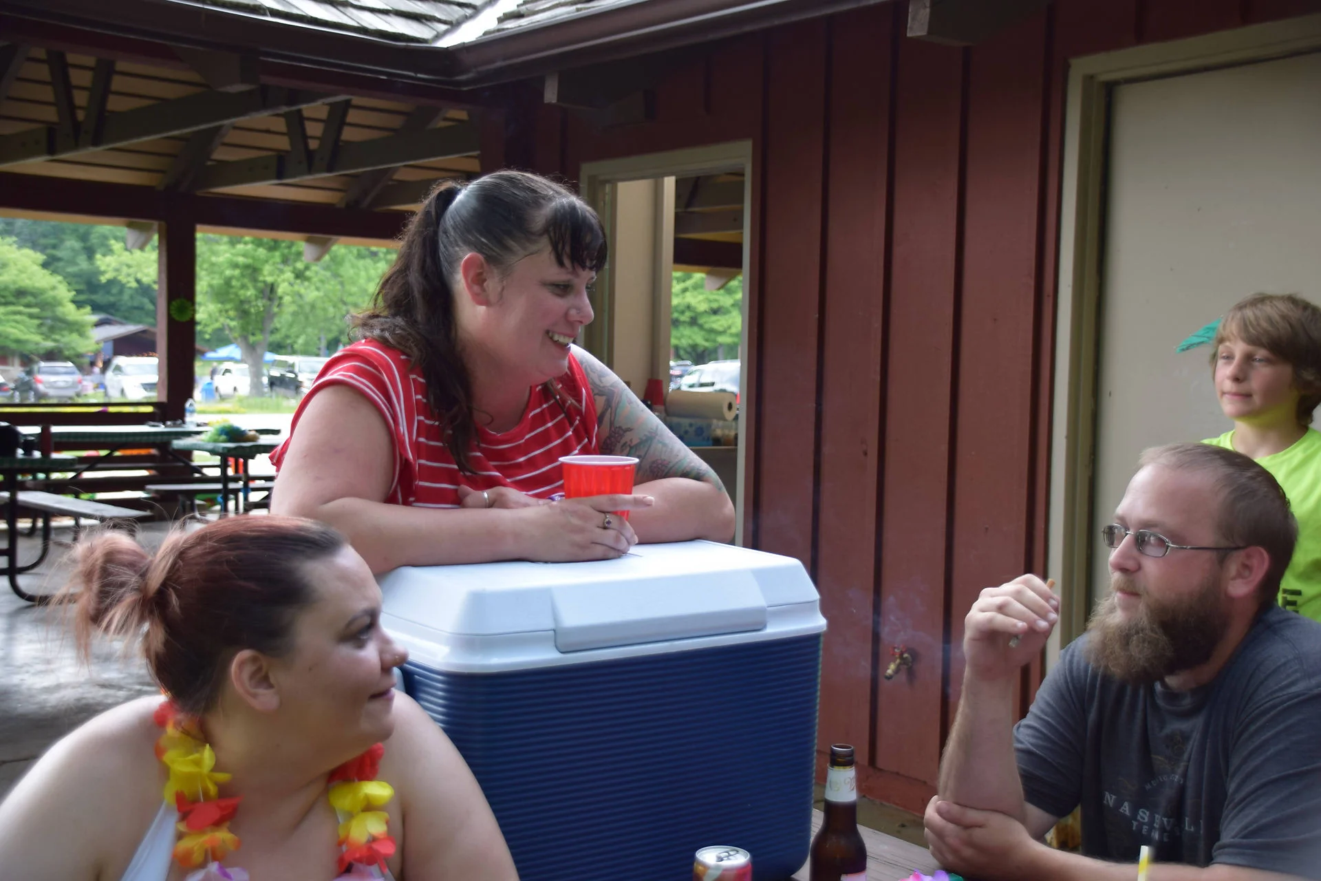 Photos of food, happenings, staff and family during the company picnic event
