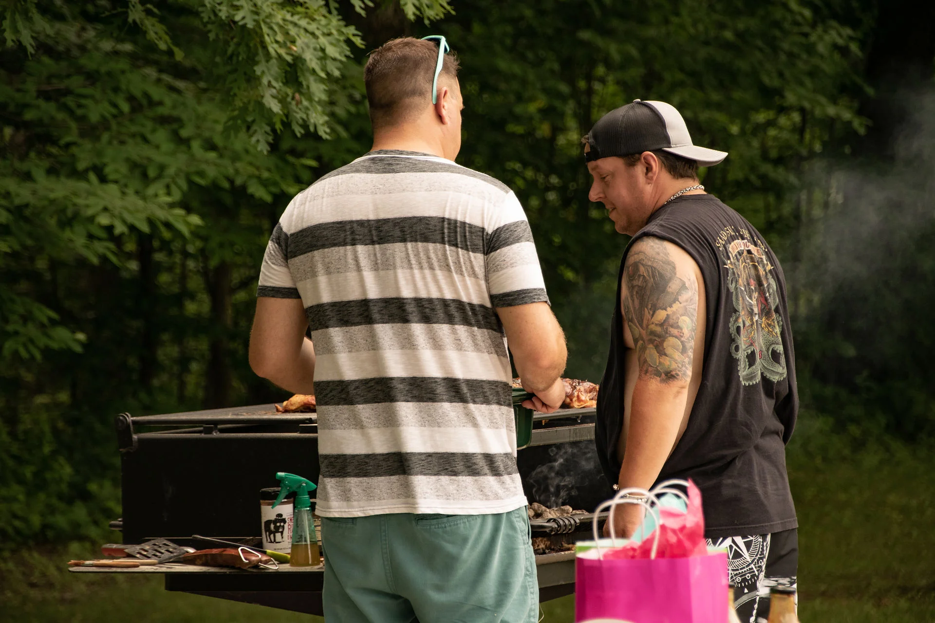 Photos of food, happenings, staff and family during the company picnic event