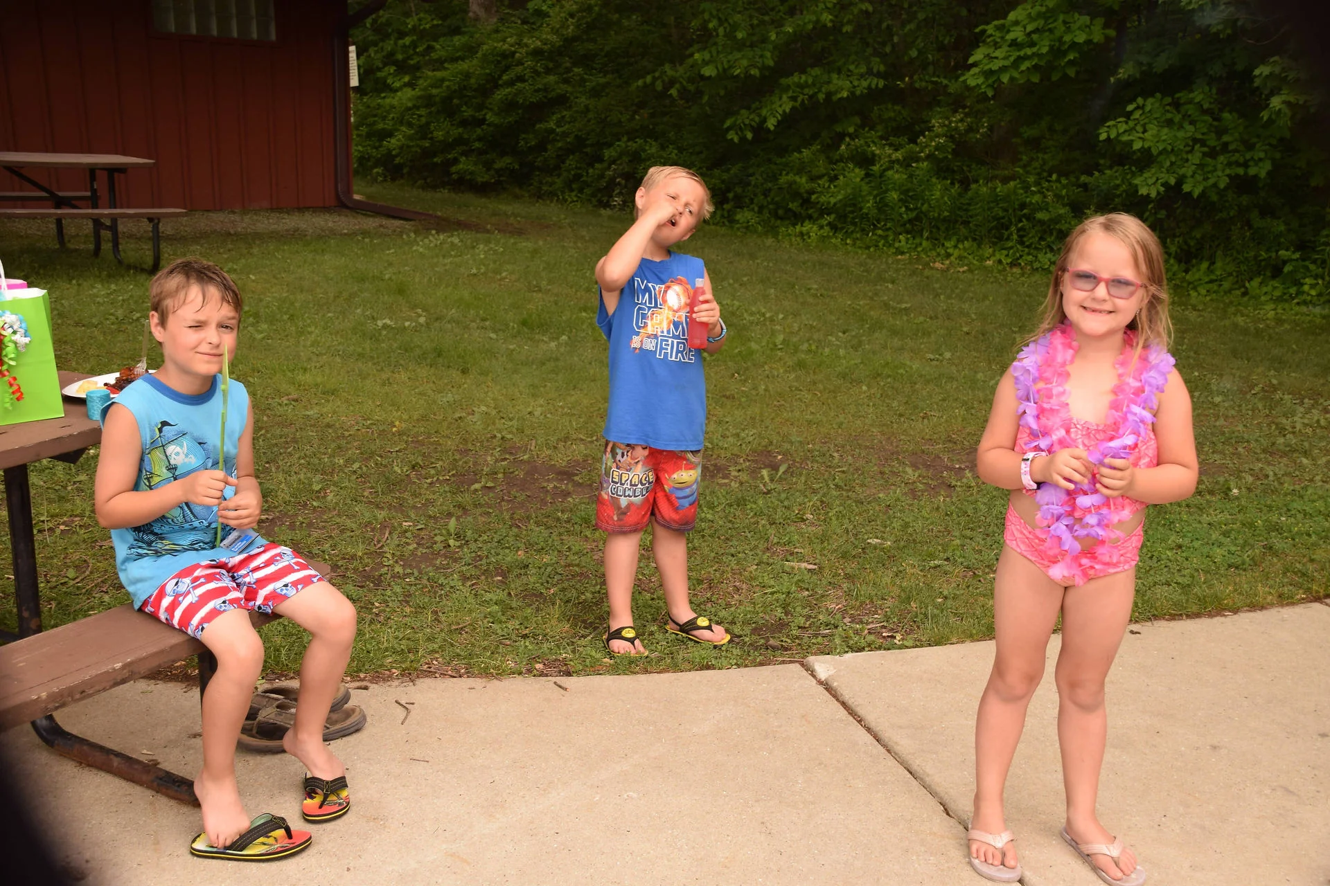 Photos of food, happenings, staff and family during the company picnic event